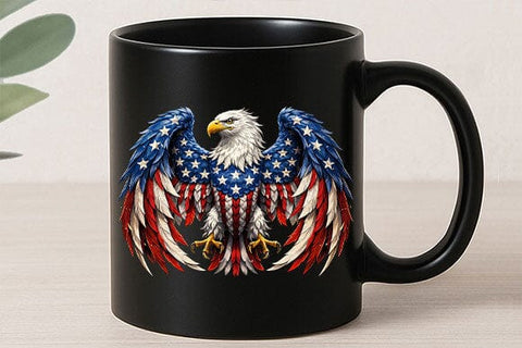 Patriotic Eagle PNG Digital Download | American Flag Sublimation Design SVG BillahCrafts 