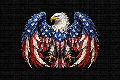 Patriotic Eagle PNG Digital Download | American Flag Sublimation Design SVG BillahCrafts 