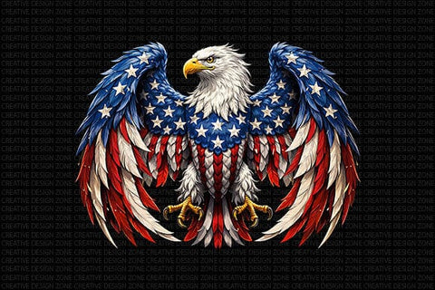 Patriotic Eagle PNG Digital Download | American Flag Sublimation Design SVG BillahCrafts 