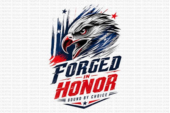 Patriotic Eagle PNG Forged In Honor Sublimation Digital Download SVG BillahCrafts 