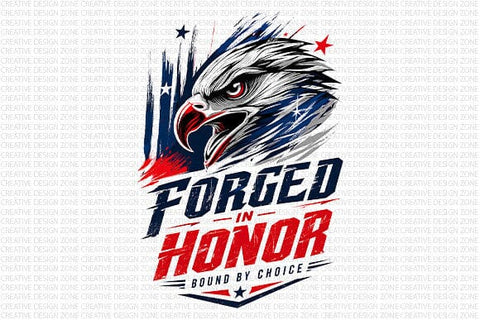 Patriotic Eagle PNG Forged In Honor Sublimation Digital Download SVG BillahCrafts 