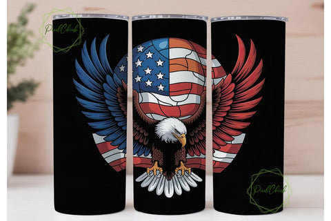 Patriotic Eagle Stained Glass Tumbler Sublimation PixelChick 