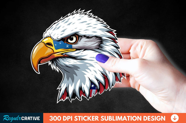 Patriotic Eagle Sticker Clipart Sublimation Regulrcrative 