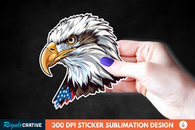 Patriotic Eagle Sticker Clipart Sublimation Regulrcrative 