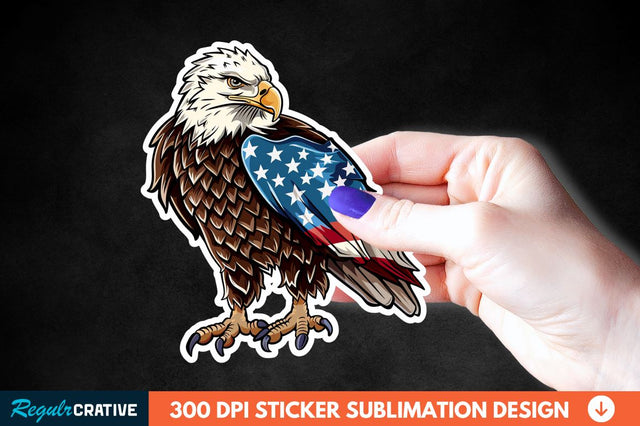 Patriotic Eagle Sticker Clipart Sublimation Regulrcrative 
