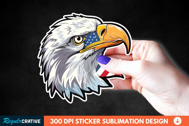 Patriotic Eagle Sticker Clipart Sublimation Regulrcrative 