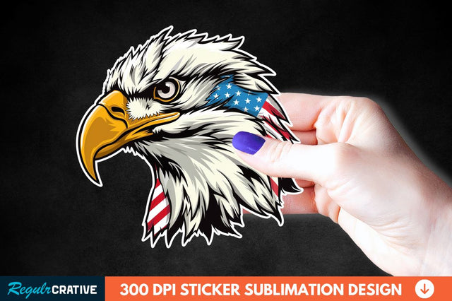 Patriotic Eagle Sticker Clipart Sublimation Regulrcrative 