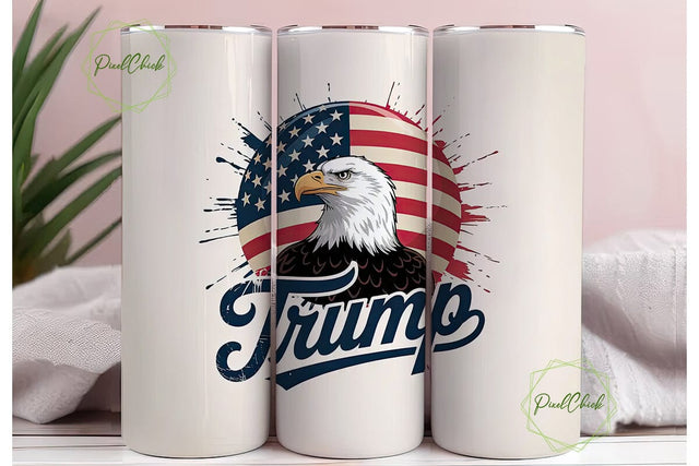 Patriotic Eagle Trump 20oz Tumbler Wrap Sublimation PixelChick 