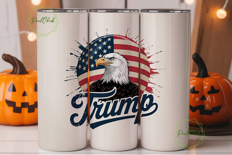 Patriotic Eagle Trump 20oz Tumbler Wrap Sublimation PixelChick 