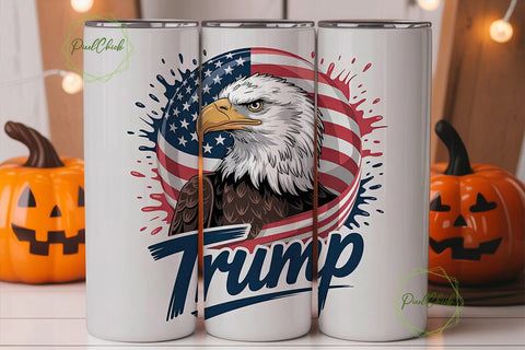 Patriotic Eagle Trump 20oz Tumbler Wrap Sublimation PixelChick 
