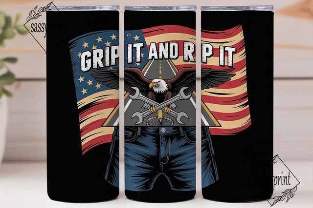 Patriotic Eagle Tumbler Wrap PNG Sublimation sassyprint 