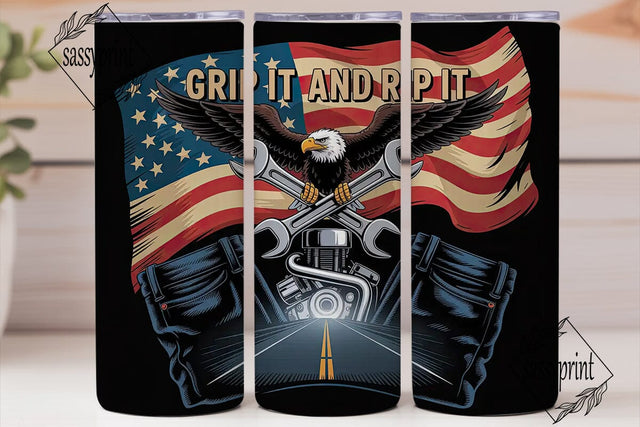 Patriotic Eagle Tumbler Wrap PNG Sublimation sassyprint 