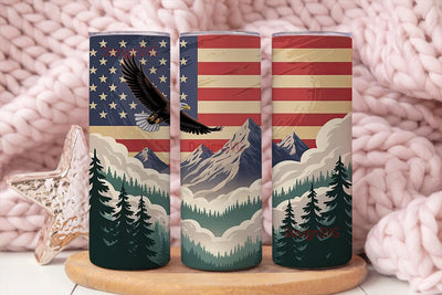 Patriotic Eagle Tumbler Wrap Sublimation DesignSVG 
