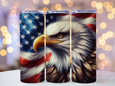 Patriotic Eagle USA American Flag 20oz Tumbler Wrap Sublimation Design, Straight Tapered Tumbler Wrap, 4th of July Tumbler Png, Instant Digital Download Sublimation SvggirlplusArt 