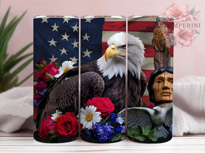 Patriotic Eagle USA Flag Tumbler Wrap, American Flag Wrap, Red White Blue Tumbler, 20oz Sublimation Wrap, USA Pride Tumbler, Eagle Flag Design, Fourth of July Cup Sublimation Li Zamperini 