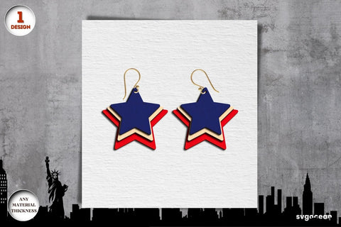 Patriotic Earrings Laser Cut Bundle SVG SvgOcean 