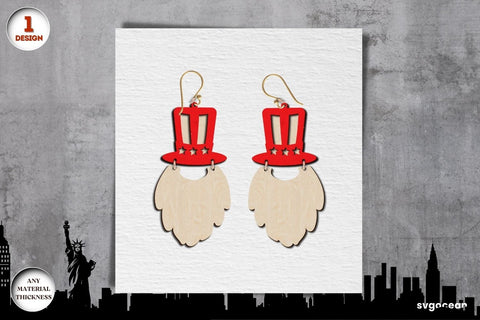 Patriotic Earrings Laser Cut Bundle SVG SvgOcean 