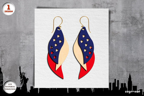 Patriotic Earrings Laser Cut Bundle SVG SvgOcean 