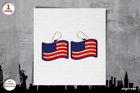 Patriotic Earrings Laser Cut Bundle SVG SvgOcean 