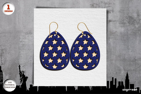 Patriotic Earrings Laser Cut Bundle SVG SvgOcean 