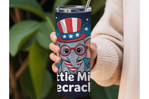 Patriotic Elephant 20oz Tumbler Wrap Sublimation DesignSVG 