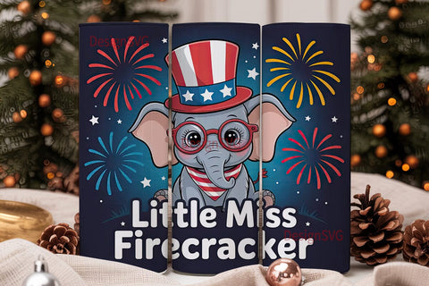 Patriotic Elephant 20oz Tumbler Wrap Sublimation DesignSVG 