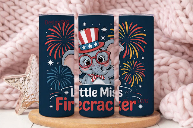 Patriotic Elephant 20oz Tumbler Wrap Sublimation DesignSVG 