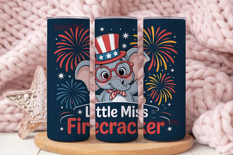 Patriotic Elephant 20oz Tumbler Wrap Sublimation DesignSVG 