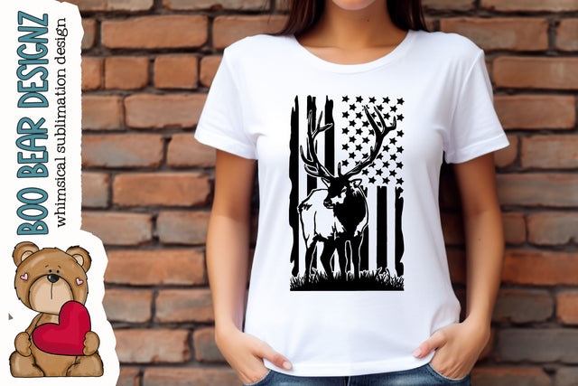 Patriotic Elk CLipart Sublimation Boo Bear Designz 