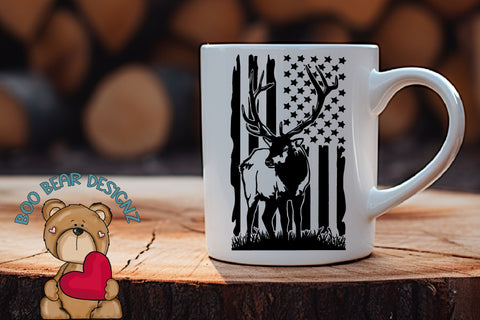 Patriotic Elk CLipart Sublimation Boo Bear Designz 