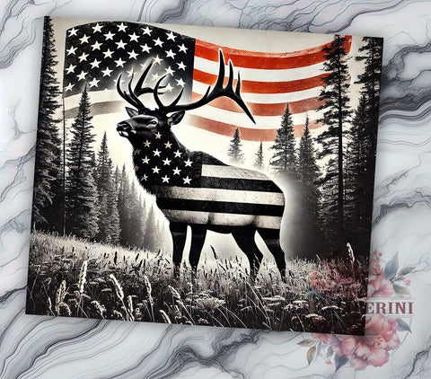 Patriotic Elk Hunting 20oz Tumbler, American Flag Design, 20oz Sublimation, Outdoor Enthusiast Gift, Hunting Drinkware, Patriotic Tumbler, Unique Hunting Gift Sublimation Li Zamperini 