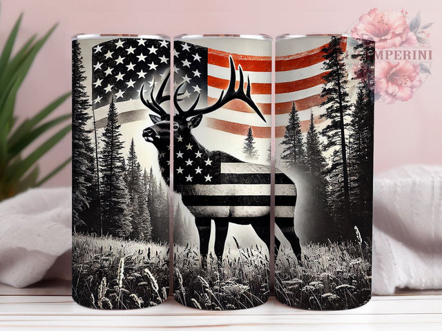 Patriotic Elk Hunting 20oz Tumbler, American Flag Design, 20oz Sublimation, Outdoor Enthusiast Gift, Hunting Drinkware, Patriotic Tumbler, Unique Hunting Gift Sublimation Li Zamperini 