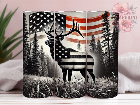 Patriotic Elk Hunting 20oz Tumbler, American Flag Design, 20oz Sublimation, Outdoor Enthusiast Gift, Hunting Drinkware, Patriotic Tumbler, Unique Hunting Gift Sublimation Li Zamperini 