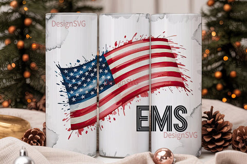 Patriotic EMS Tumbler Wrap 20oz Sublimation DesignSVG 