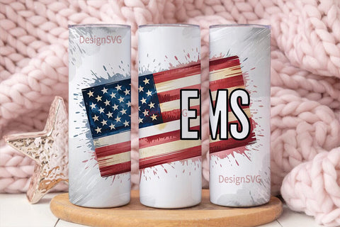 Patriotic EMS Tumbler Wrap 20oz Sublimation DesignSVG 