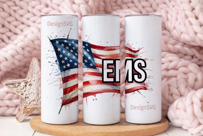 Patriotic EMS Tumbler Wrap 20oz Sublimation DesignSVG 