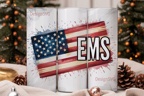 Patriotic EMS Tumbler Wrap 20oz Sublimation DesignSVG 