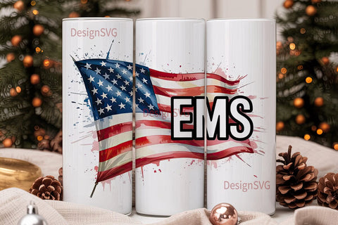 Patriotic EMS Tumbler Wrap 20oz Sublimation DesignSVG 