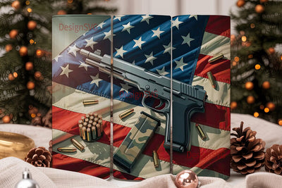Patriotic Firearm 20oz Tumbler Wrap Sublimation DesignSVG 