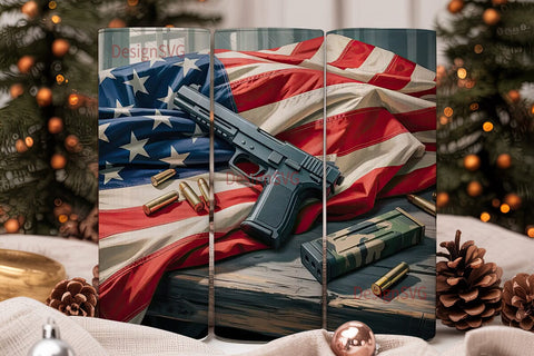 Patriotic Firearm 20oz Tumbler Wrap Sublimation DesignSVG 