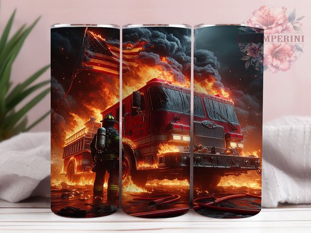 Patriotic Firefighter Hero Tumbler, Patriotic Tumbler Design, American Flag Tumbler, 20oz Firefighter Wrap, Thin Red Line Tumbler, Hero Tumbler Sublimation, USA Flag Tumbler Design Sublimation Li Zamperini 