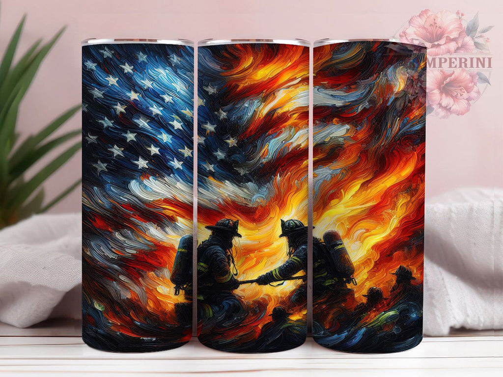 Patriotic Firefighter Tumbler, American Firefighter Wrap, 20oz Fireman ...