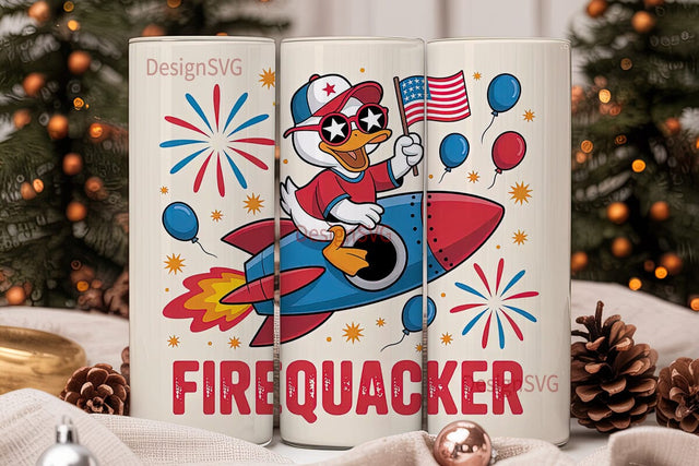 Patriotic Firequacker 20oz Tumbler Sublimation DesignSVG 