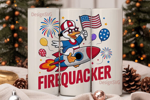 Patriotic Firequacker 20oz Tumbler Sublimation DesignSVG 