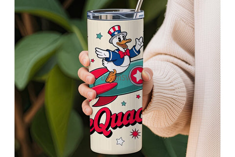 Patriotic FireQuacker Duck 20oz Tumbler Sublimation DesignSVG 