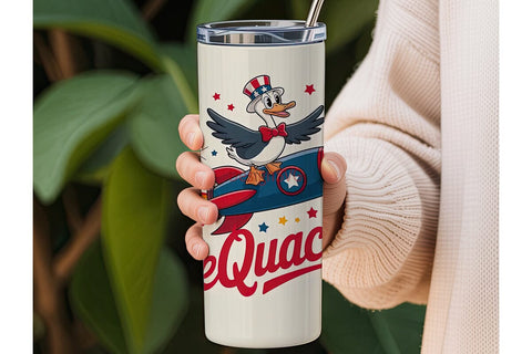 Patriotic FireQuacker Duck 20oz Tumbler Sublimation DesignSVG 