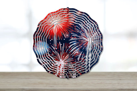 Patriotic Fireworks Coaster Wind Spinner Bundle Sublimation Regulrcrative 