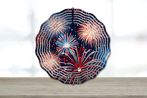 Patriotic Fireworks Coaster Wind Spinner Bundle Sublimation Regulrcrative 
