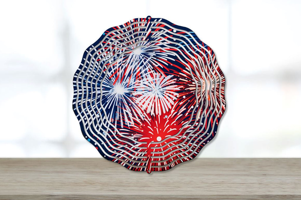 Patriotic Fireworks Coaster Wind Spinner Bundle - So Fontsy