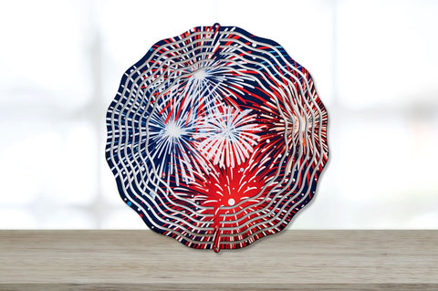 Patriotic Fireworks Coaster Wind Spinner Bundle Sublimation Regulrcrative 